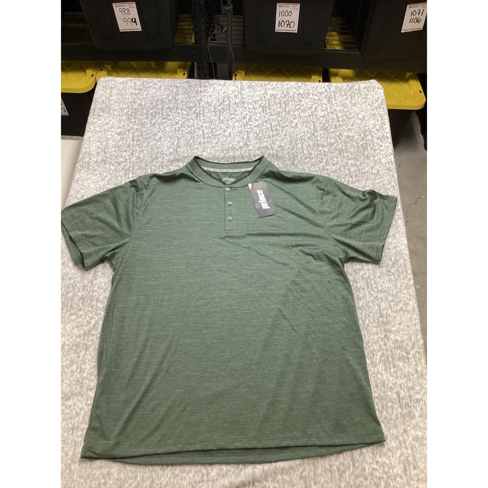 Prince Mens XXL Slub Tapered Collar Polo Shirt Green Olive Clay MPT11313F NWT